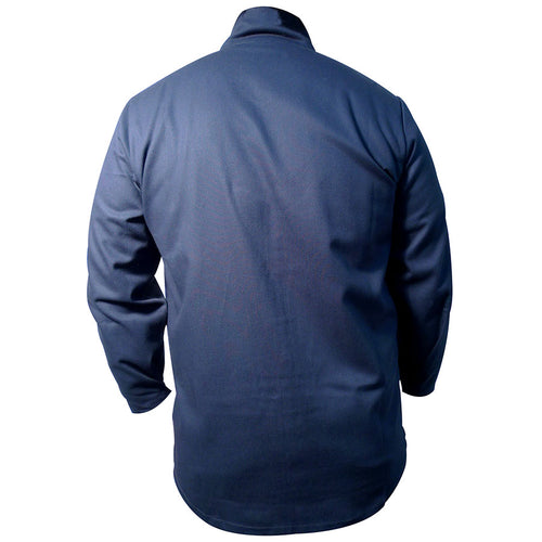 Caiman Flame Resistant Cotton Welding Jacket in Navy Blue 3000 | Tool Beast